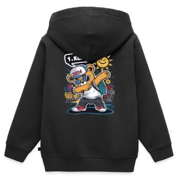 1. Klasse Teddy-Bär Schule 2024 - Kinder Premium Organic Zip Hoodie - Schwarz - Hinten - AI Model Kid Male (0cm)