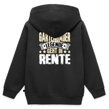 Gartenbauer Legende Geht In Rente - Kinder Premium Organic Zip Hoodie - Schwarz - Hinten - AI Model Kid Male (0cm)