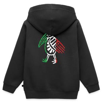 Aztekensymbol mexikanische Maya mexikanische Flagge Schuhschnabel - Kinder Premium Organic Zip Hoodie - Schwarz - Hinten - AI Model Kid Male (0cm)