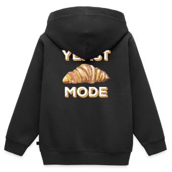 Illustration de pain drôle de mode à la levure - Sweat Premium à capuche zippé enfant bio - noir - Dos - AI Model Kid Male (0cm)