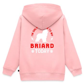 Talk only to my Briard Berger de Brie - Kids Premium Organic Zip-up Hoodie - rose - Back - AI Model Kid Female (0cm)