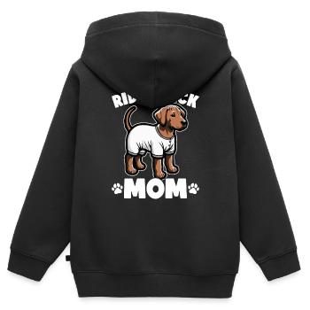 Rhodesian Ridgeback Hund Rhodesian Ridgebacks - Kinder Premium Organic Zip Hoodie - Schwarz - Hinten - AI Model Kid Male (0cm)