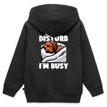 Rhodesian Ridgeback Hund Rhodesian Ridgebacks - Kinder Premium Organic Zip Hoodie - Schwarz - Hinten - AI Model Kid Male (0cm)