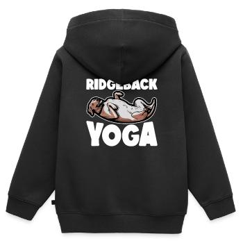 Rhodesian Ridgeback Hund Rhodesian Ridgebacks - Kinder Premium Organic Zip Hoodie - Schwarz - Hinten - AI Model Kid Male (0cm)