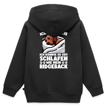 Rhodesian Ridgeback Hund Rhodesian Ridgebacks - Kinder Premium Organic Zip Hoodie - Schwarz - Hinten - AI Model Kid Male (0cm)