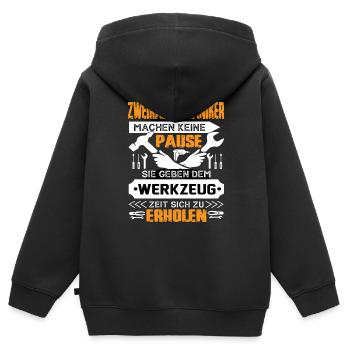 Zweiradmechaniker Machen Keine Pause - Kinder Premium Organic Zip Hoodie - Schwarz - Hinten - AI Model Kid Male (0cm)