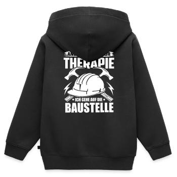 Handwerk Handwerker Handwerker Humor Baustelle - Kinder Premium Organic Zip Hoodie - Schwarz - Hinten - AI Model Kid Male (0cm)