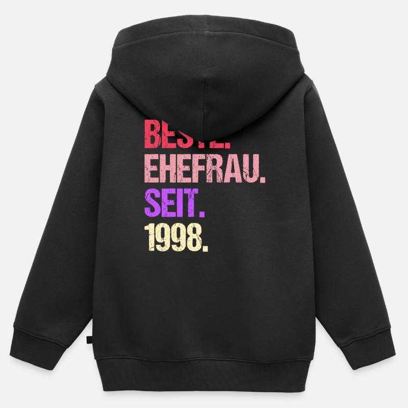 Meilleure épouse de la Saint-Valentin depuis 1998 - Sweat Premium à capuche zippé enfant bio - noir