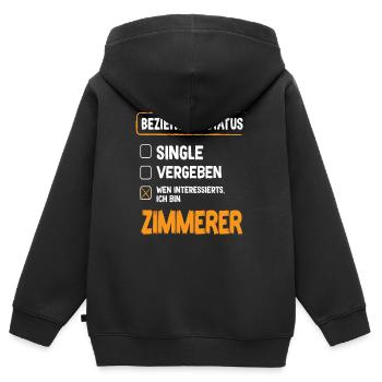 Statut relationnel de Zimmerer - Sweat Premium à capuche zippé enfant bio - noir - Dos - AI Model Kid Male (0cm)