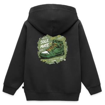 CHAUSSURES COOL, SOLE MATE - Sweat Premium à capuche zippé enfant bio - noir - Dos - AI Model Kid Male (0cm)