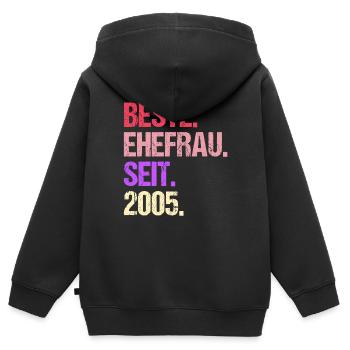 Meilleure épouse de la Saint-Valentin depuis 2005 - Sweat Premium à capuche zippé enfant bio - noir - Dos - AI Model Kid Male (0cm)