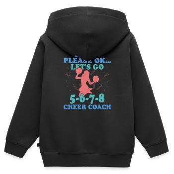 Concentrez-vous s’il vous plaît ok... Let’s Go 5-6-7-8 Cheer Coach Che - Sweat Premium à capuche zippé enfant bio - noir - Dos - AI Model Kid Male (0cm)