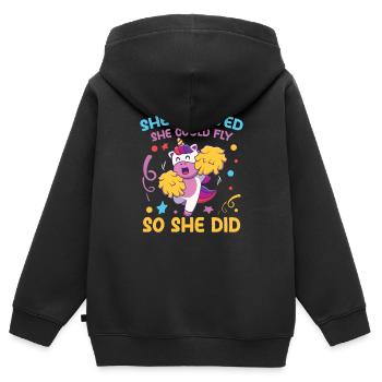 She Believed She Could Fly So She Did - Kinder Premium Organic Zip Hoodie - Schwarz - Hinten - AI Model Kid Male (0cm)