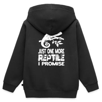 Juste un reptile de plus, je vous promets un lézard reptile - Sweat Premium à capuche zippé enfant bio - noir - Dos - AI Model Kid Male (0cm)
