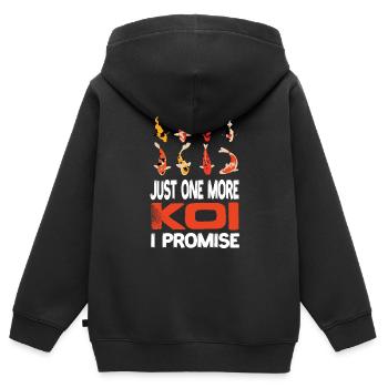 Juste un autre koi je promets Koi Kois Koi Fish - Sweat Premium à capuche zippé enfant bio - noir - Dos - AI Model Kid Male (0cm)