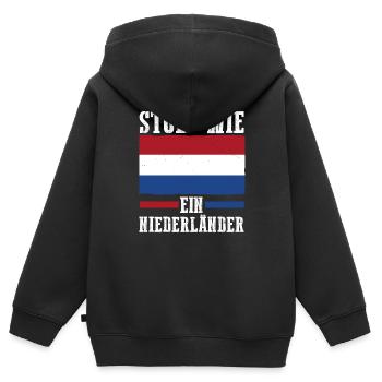 Niederländer Niederlande Holland - Kinder Premium Organic Zip Hoodie - Schwarz - Hinten - AI Model Kid Male (0cm)