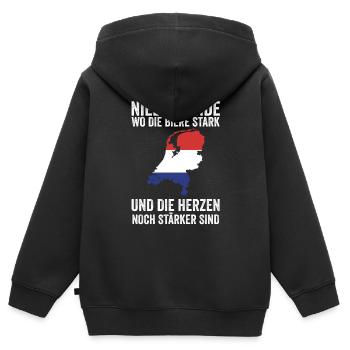 Pays-Bas Pays-Bas Pays-Bas - Sweat Premium à capuche zippé enfant bio - noir - Dos - AI Model Kid Male (0cm)
