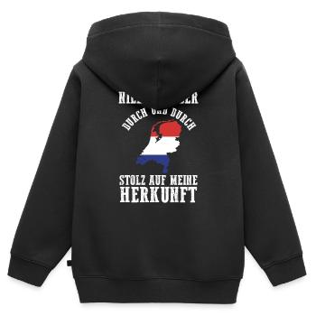 Niederländer Niederlande Holland - Kinder Premium Organic Zip Hoodie - Schwarz - Hinten - AI Model Kid Male (0cm)