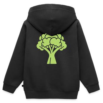 Brokkoli - Kinder Premium Organic Zip Hoodie - Schwarz - Hinten - AI Model Kid Male (0cm)
