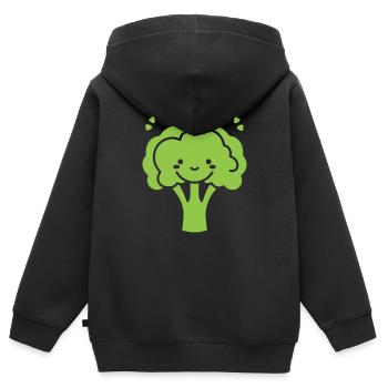 Brokkoli - Kinder Premium Organic Zip Hoodie - Schwarz - Hinten - AI Model Kid Male (0cm)