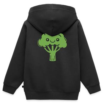 Brokkoli - Kinder Premium Organic Zip Hoodie - Schwarz - Hinten - AI Model Kid Male (0cm)