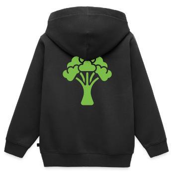 Brokkoli - Kinder Premium Organic Zip Hoodie - Schwarz - Hinten - AI Model Kid Male (0cm)