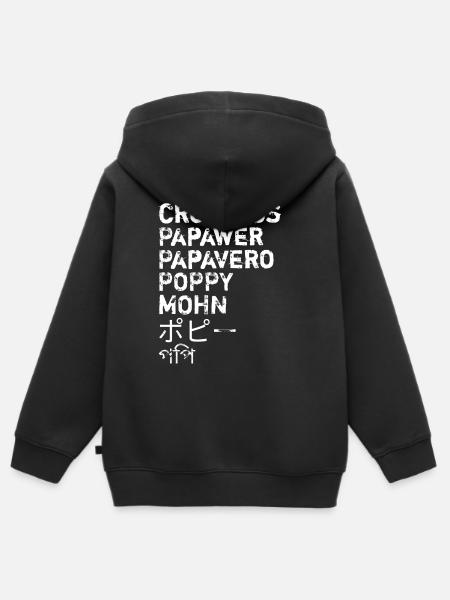 Poppy - Kids Premium Organic Zip-up Hoodie - black