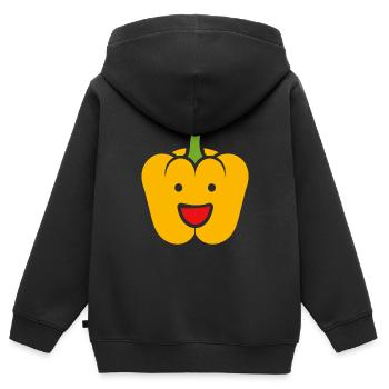 Pfeffer - Kinder Premium Organic Zip Hoodie - Schwarz - Hinten - AI Model Kid Male (0cm)