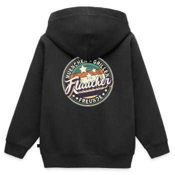 Flaucher München Münchner Sommer Grillen Isar - Kinder Premium Organic Zip Hoodie - Schwarz - Hinten - AI Model Kid Male (0cm)