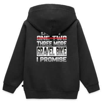 Encore un vélo de gravier Je promets Gravelbike - Sweat Premium à capuche zippé enfant bio - noir - Dos - AI Model Kid Male (0cm)