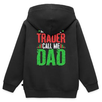 Lustiger Handel Papa Kryptowährung Börse - Kinder Premium Organic Zip Hoodie - Schwarz - Hinten - AI Model Kid Male (0cm)