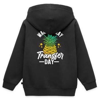 Wake Pray Transfer Day Orange Ribbon IVF Egg - Sweat Premium à capuche zippé enfant bio - noir - Dos - AI Model Kid Male (0cm)