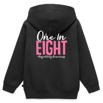 Une infertilité du jour de la FIV sur huit - Sweat Premium à capuche zippé enfant bio - noir - Dos - AI Model Kid Male (0cm)