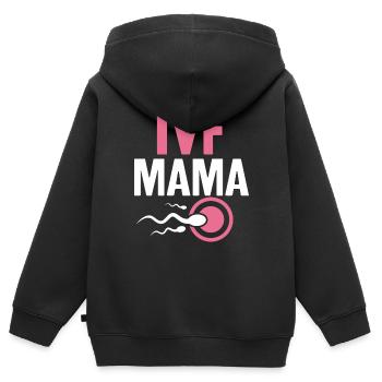 Drôle de FIV Maman FIV Prélèvement d’ovules Jour Infertilité - Sweat Premium à capuche zippé enfant bio - noir - Dos - AI Model Kid Male (0cm)