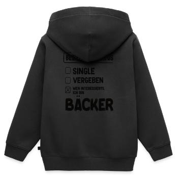 Bäcker Beziehungsstatus Back Backwaren Backen - Kinder Premium Organic Zip Hoodie - Schwarz - Hinten - AI Model Kid Male (0cm)