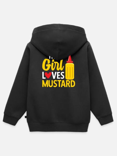 Senf Mustard - Kinder Premium Organic Zip Hoodie - Schwarz