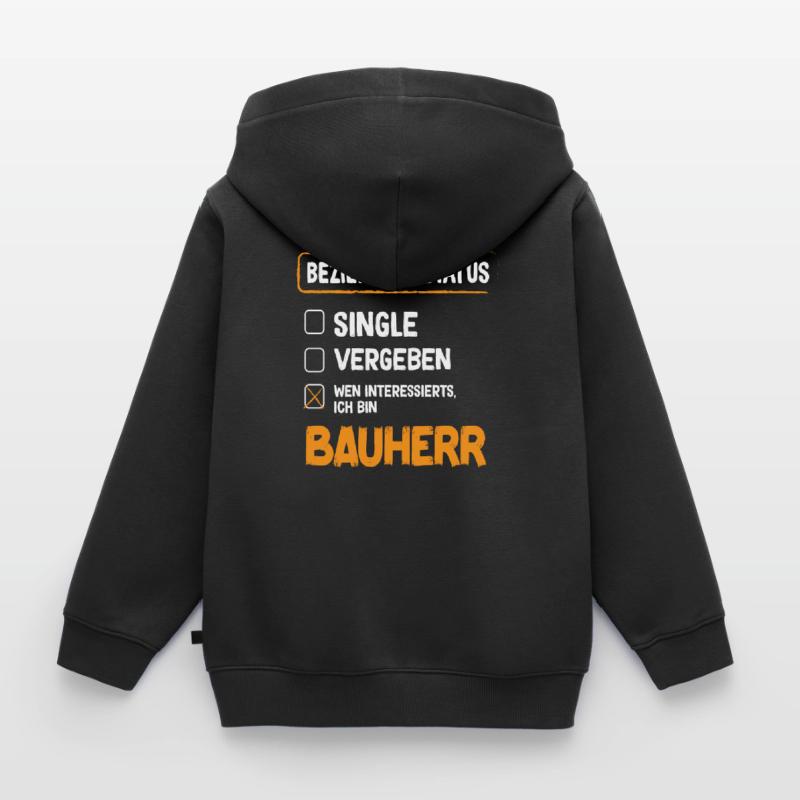 Constructeur Relation Statut Constructeur Constructeur Construction de maison Sweat Premium à capuche zippé enfant bio