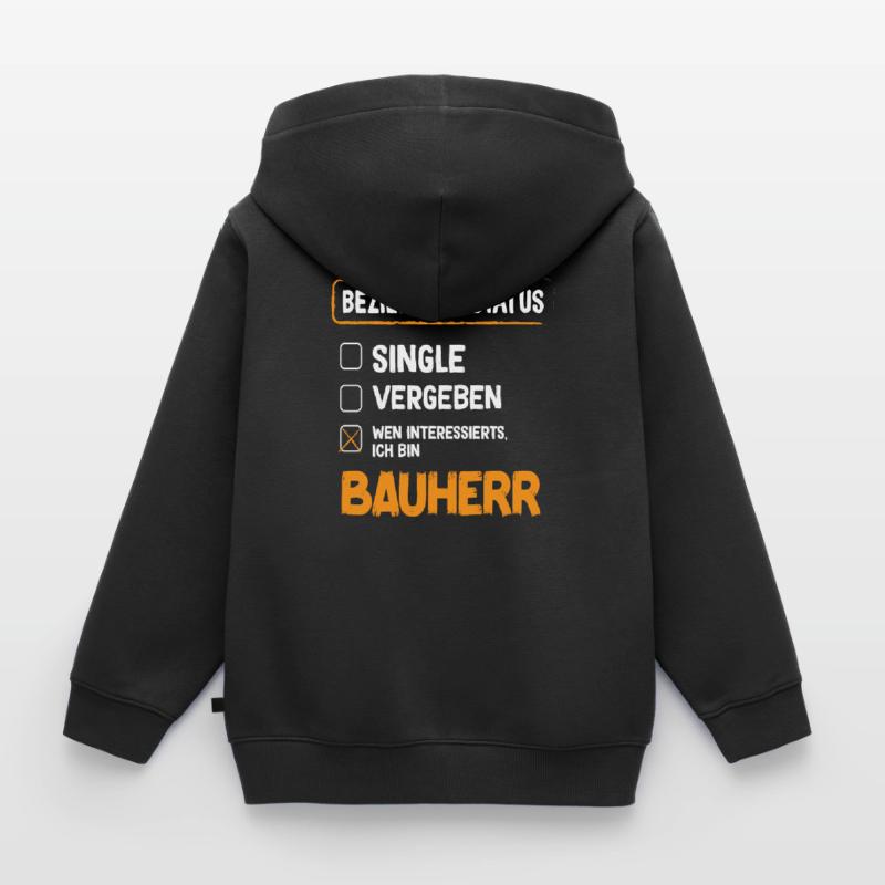 Constructeur Relation Statut Constructeur Constructeur Construction de maison Sweat Premium à capuche zippé enfant bio