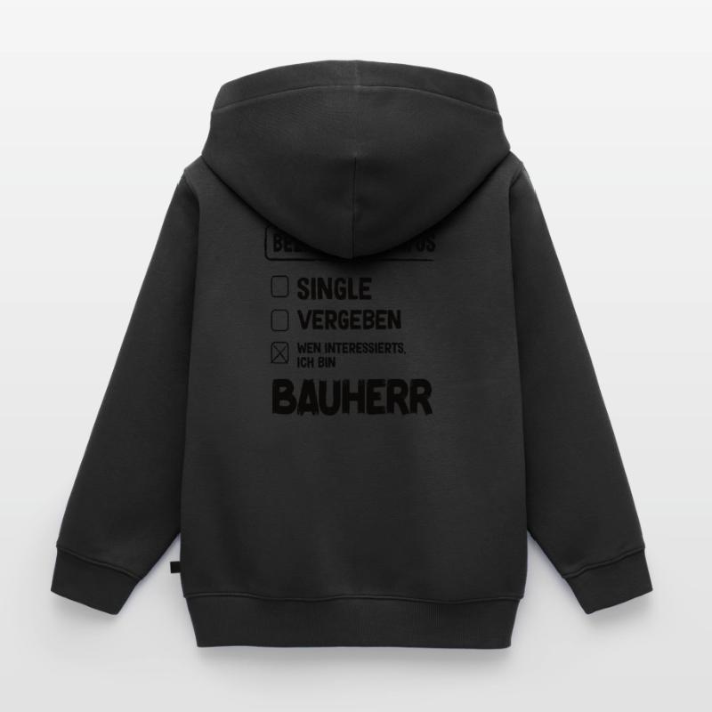 Constructeur Relation Statut Constructeur Constructeur Construction de maison Sweat Premium à capuche zippé enfant bio