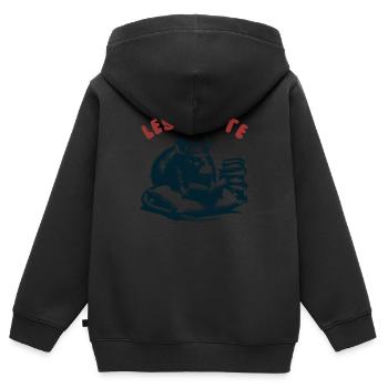 Leseratte - Lesende Ratte - Kinder Premium Organic Zip Hoodie - Schwarz - Hinten - AI Model Kid Male (0cm)