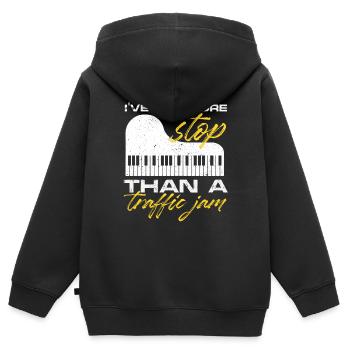 J’ai plus d’arrêts qu’un orgue d’embouteillage - Sweat Premium à capuche zippé enfant bio - noir - Dos - AI Model Kid Male (0cm)