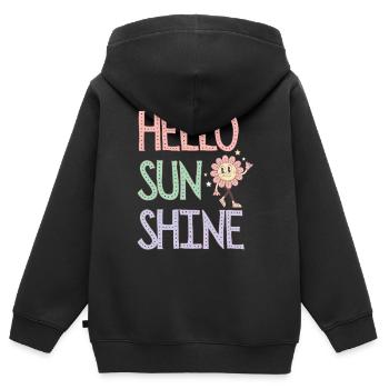 Hello Sunshine Blumen-Pastell - Kinder Premium Organic Zip Hoodie - Schwarz - Hinten - AI Model Kid Male (0cm)