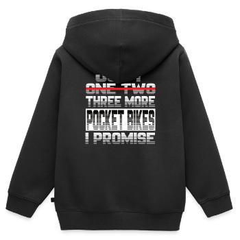 Just One More Pocket Bike I Promise Pocket Bike - Kinder Premium Organic Zip Hoodie - Schwarz - Hinten - AI Model Kid Male (0cm)