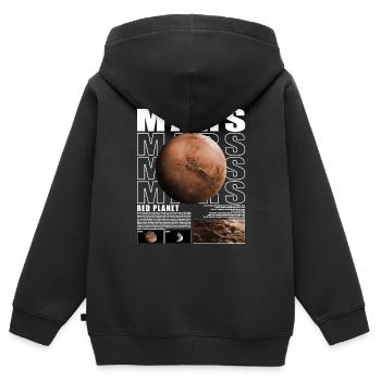 Mars Planet Weltraum Kosmologie Astronomie - Kinder Premium Organic Zip Hoodie - Schwarz - Hinten - AI Model Kid Male (0cm)