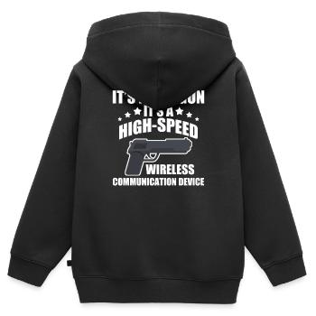 Its Not A Gun Meme - Funny Its Not A Gun - Kinder Premium Organic Zip Hoodie - Schwarz - Hinten - AI Model Kid Male (0cm)