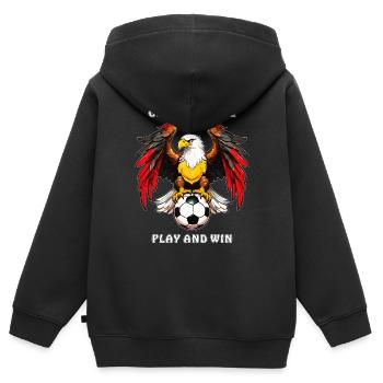 FOOTBALL GERMAN EAGLE PLAY AND WIN - Kids Premium Organic Zip-up Hoodie - black - Back - AI Model Kid Male (0cm)