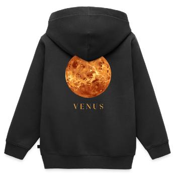 Venus Planet Astrophysik Kosmologie Weltraum - Kinder Premium Organic Zip Hoodie - Schwarz - Hinten - AI Model Kid Male (0cm)