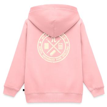 Mathe, Grammatik und Rechtschreibung - Kinder Premium Organic Zip Hoodie - Rosa - Hinten - AI Model Kid Female (0cm)