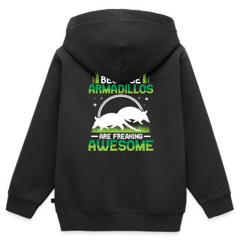 Les tatous sont de fantastiques tatous géants - Sweat Premium à capuche zippé enfant bio - noir - Dos - AI Model Kid Male (0cm)