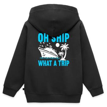 Kreuzfahrt Urlaub Kreuzfahrtschiff - Kinder Premium Organic Zip Hoodie - Schwarz - Hinten - AI Model Kid Male (0cm)
